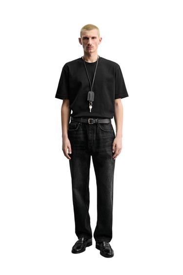 STRAIGHT ANKLE FIT JEANS - Black by Zara