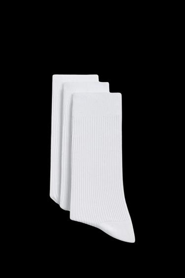 Zara LIGHTWEIGHT SOCKS THREE-PACK - White