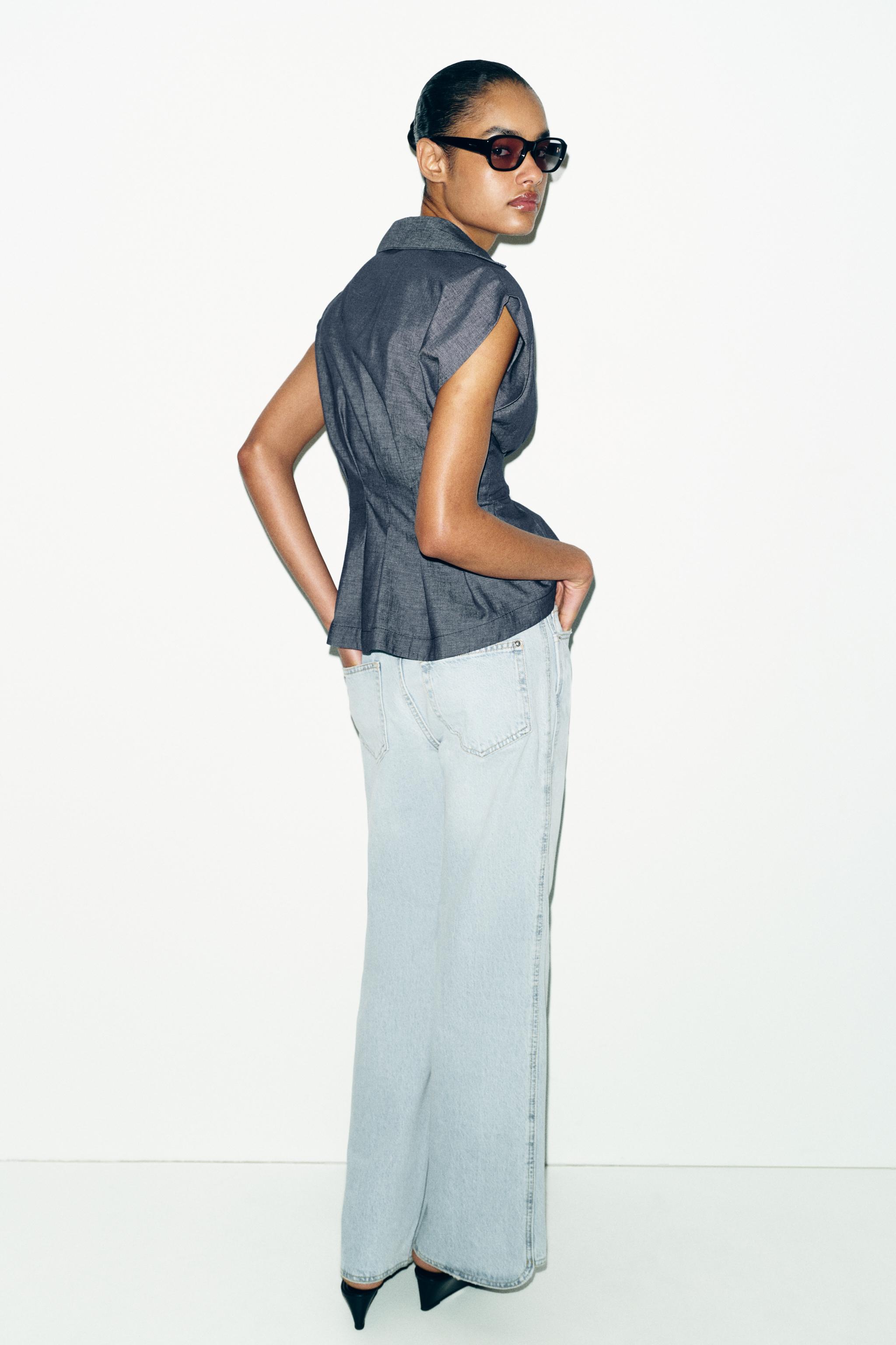 FITTED LINEN BLEND SHIRT WITH DARTS