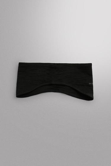 WOOL BLEND ELASTIC SPORTS HEADBAND — Black 2