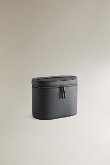 TROUSSE DE TOILETTE CUIR OVALE - Noir de Zara - Image 1