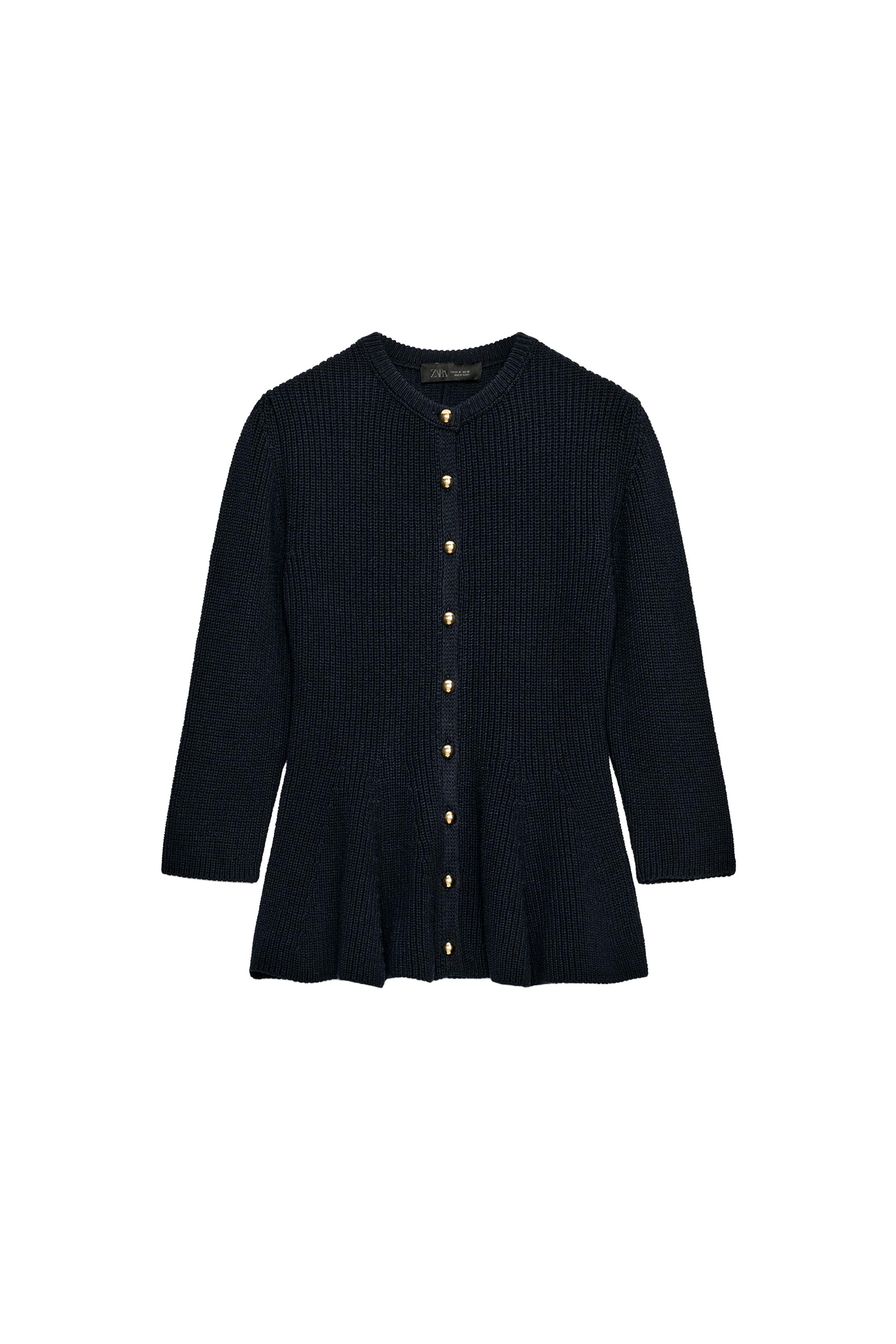 ペプラムニットカーディガン - ネイビーブルー | ZARA Japan / 日本