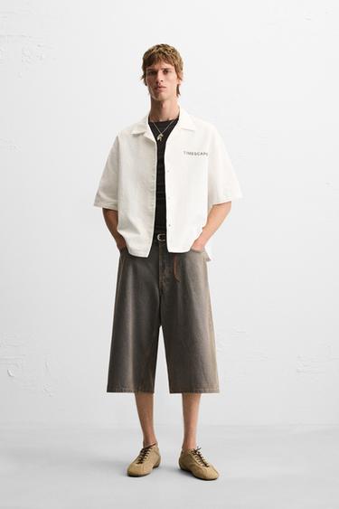 CAMISA ESTAMPADOS CONTRASTE - Blanco de Zara - Imagen 0