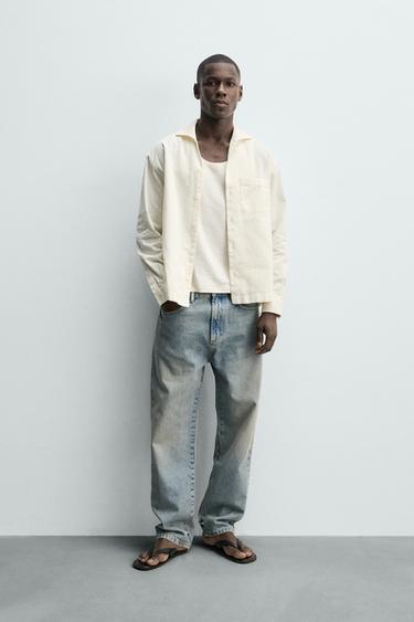 CAMISA RELAXED FIT BOLSILLO - Crudo de Zara