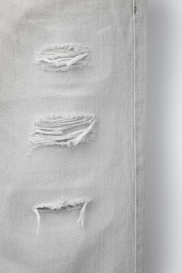 RIPPED WIDE LEG JEANS - Stone by Zara - Image 3