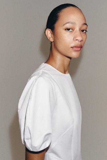 ROBE MI-LONGUE AVEC LIN ZW COLLECTION - Blanc de Zara - Image 3