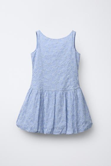 EMBROIDERED BALLOON DRESS - Light blue by Zara - Image 0
