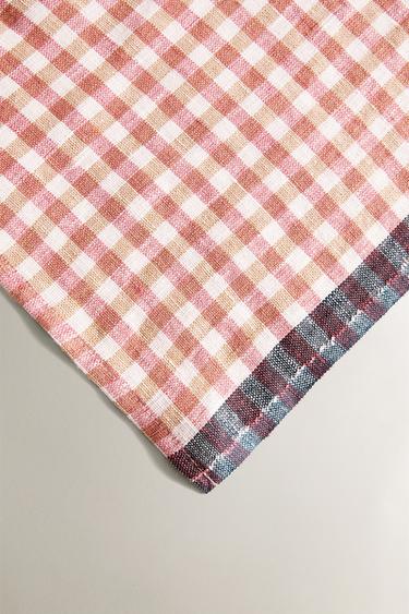 NAPPE LIN CARREAUX VICHY COMBINÉS - Terracota de Zara - Image 2