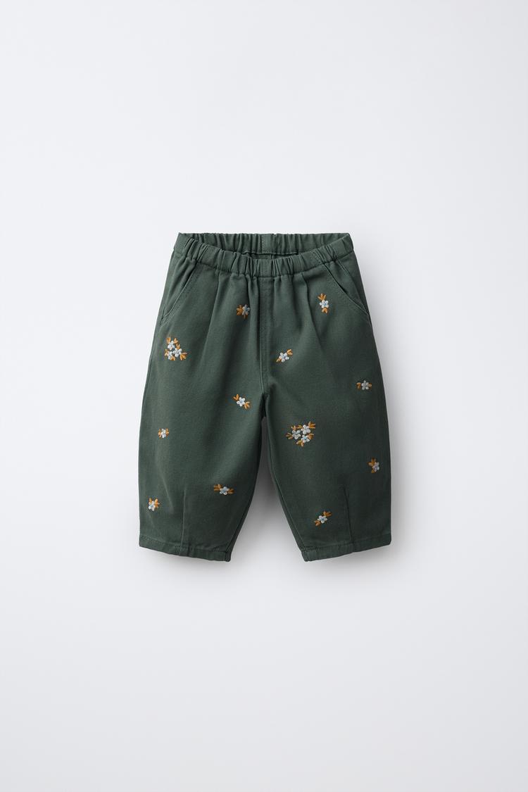 PANTALÓN SARGA BORDADO FLORES
