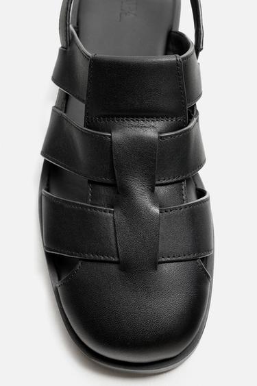 LEATHER CAGE SANDALS - Black by Zara - Image 2