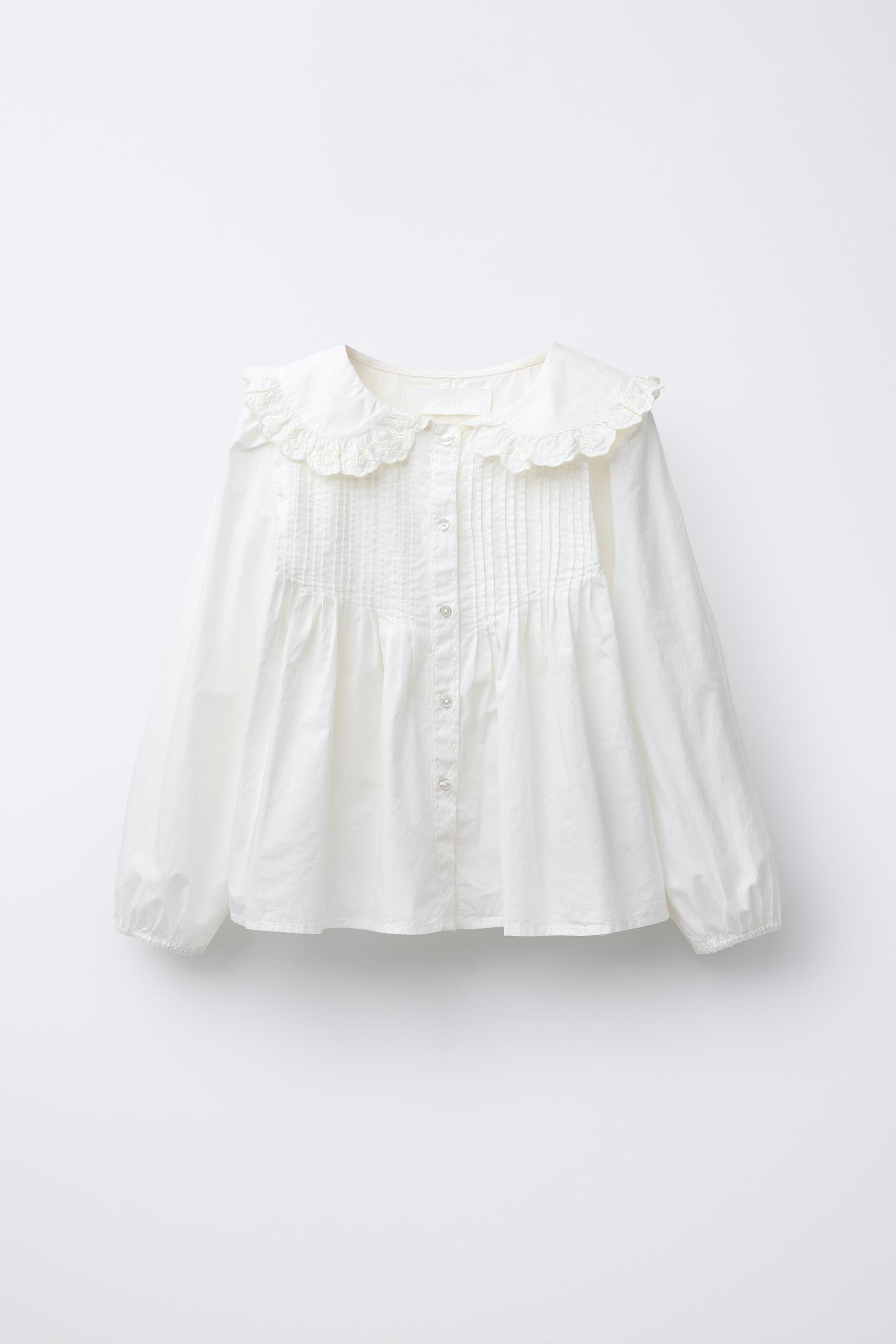 I PATRIZI ホワイトプレート 約37.5cm PETER PAN COLLAR SHIRT - Oyster-white | ZARA United States