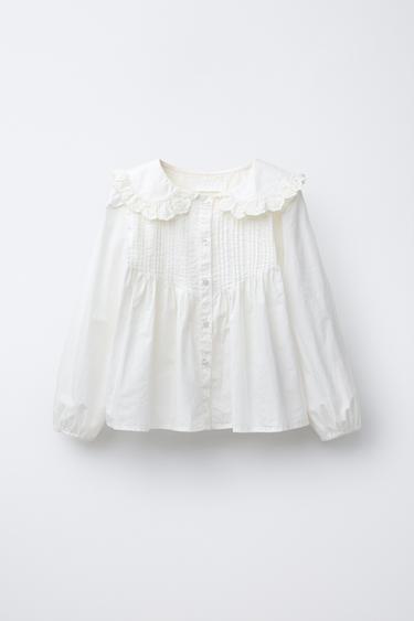 PETER PAN COLLAR SHIRT - Oyster-white by Zara