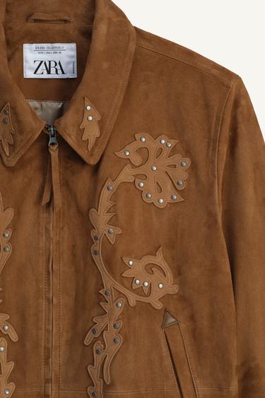 LIMITED EDITION SUEDE LEATHER JACKET - Mid-camel by Zara - Image 8