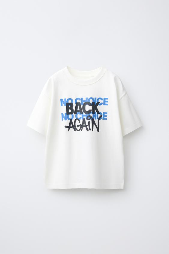 CAMISETA ESTAMPADO TEXTO - Blanco roto de Zara - Imagen 0