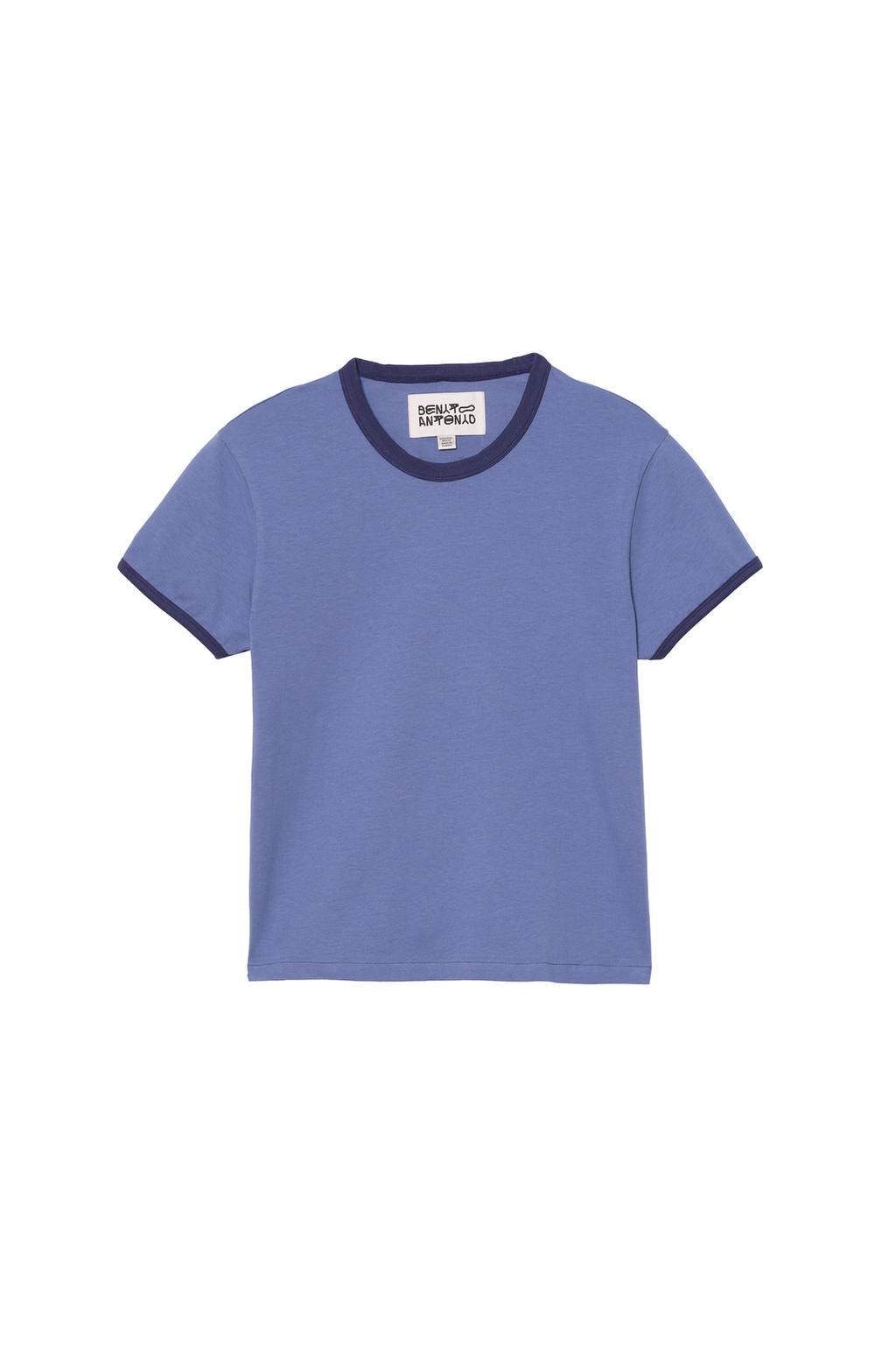 SLIM CROPPED FIT CONTRAST RIB T-SHIRT