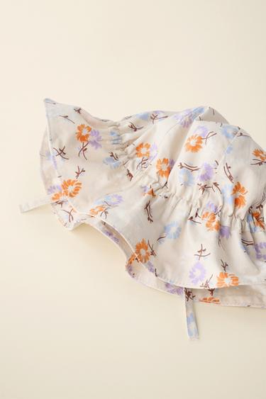 BONNET POPELINE FLEURS CARAMEL LONDON X ZARA - Multicolore de Zara - Image 2