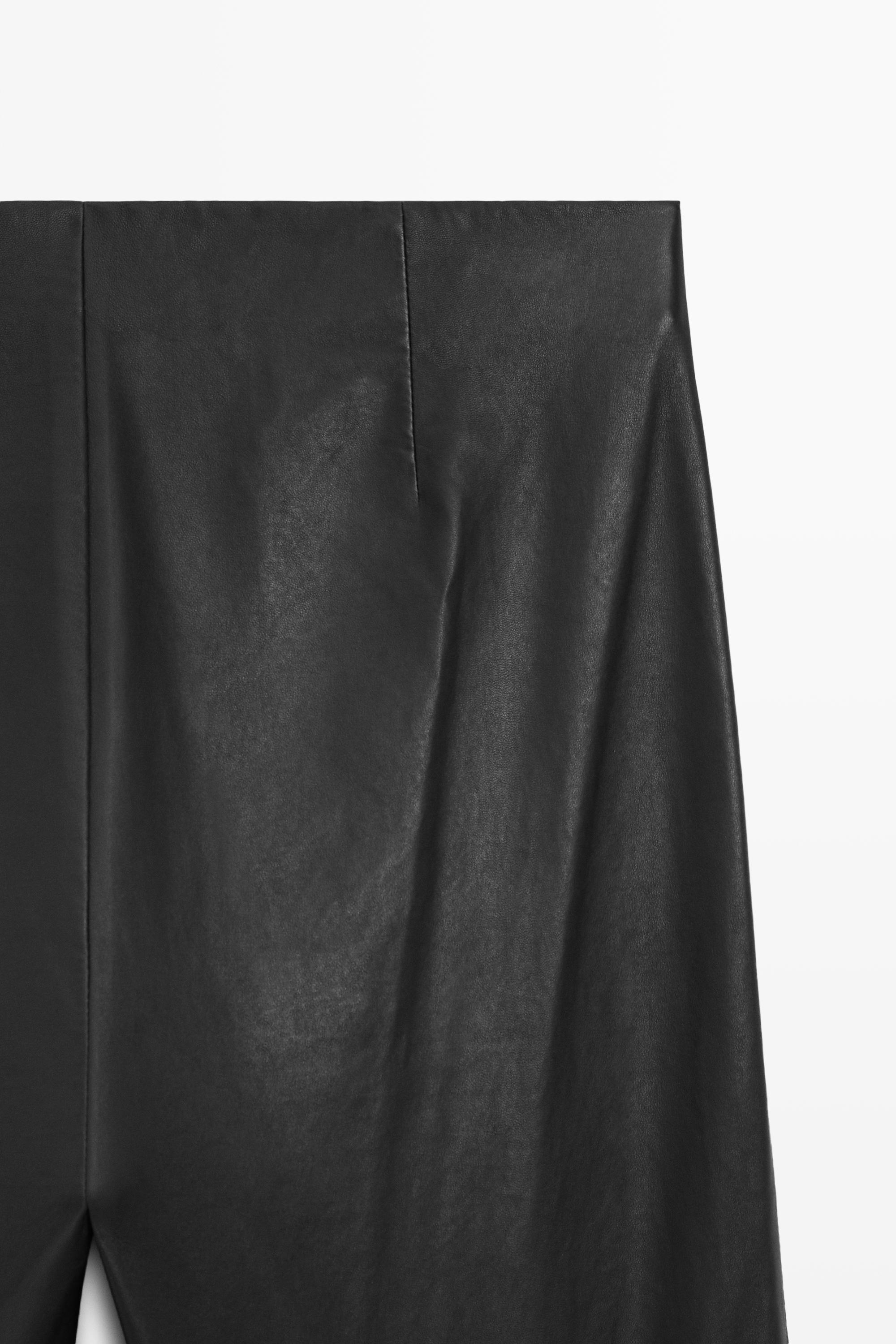 Nappa leather flare fit leggings