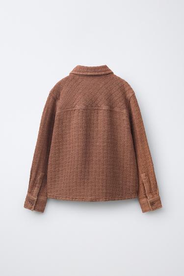 TEXTURED OVERSHIRT WITH POCKETS - Terracotta by Zara - Image 1