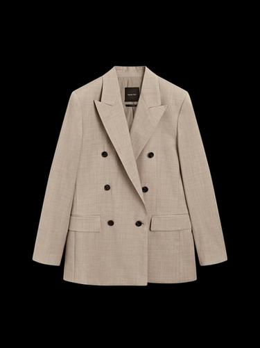 Zara 100% wool double-breasted blazer - Beige