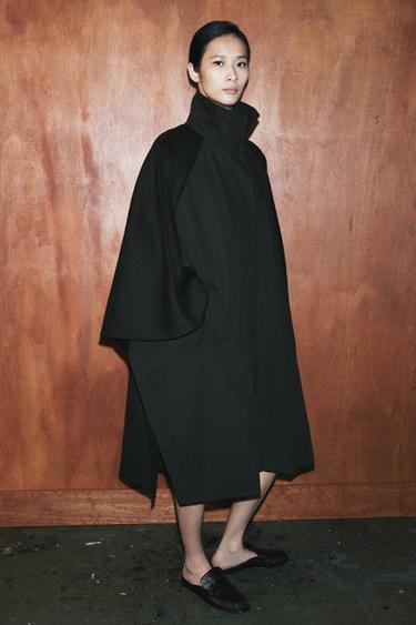 ZW COLLECTION LIMITED EDITION WOOL BLEND CAPE - Dark navy by Zara - Image 4