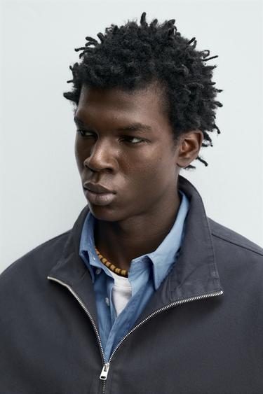 COTTON-LYOCELL QUARTER-ZIP OVERSHIRT - Anthracite grey by Zara - Image 5