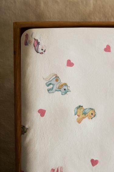 KIDS' MY LITTLE PONY© HEART PRINT FITTED SHEET - Multicoloured by Zara - Image 4