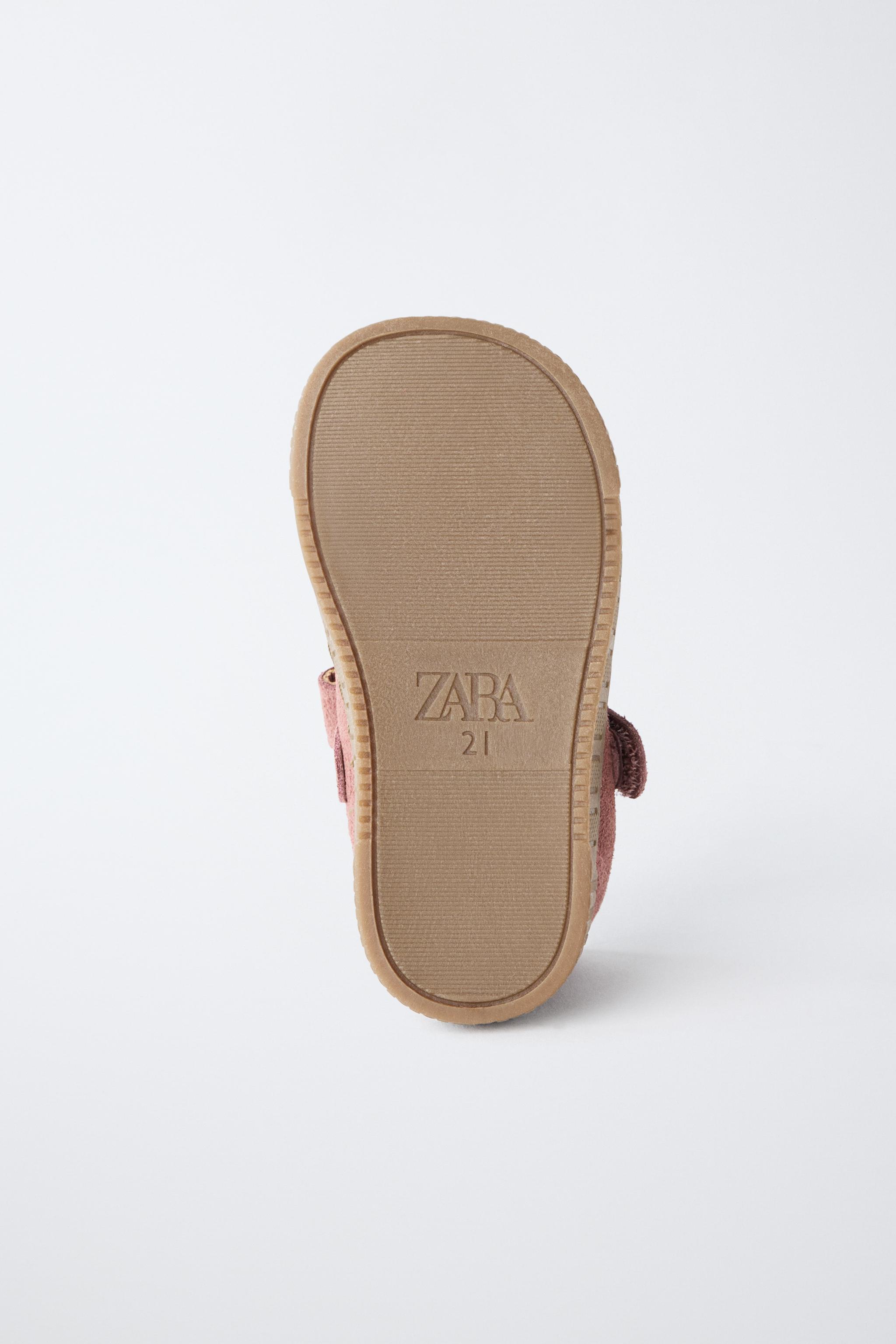 Детские кроссовки Zara LEATHER BAREFOOT OPEN SNEAKERS — фото 8