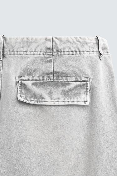 WASHED PARACHUTE CARGO TROUSERS - Light grey by Zara - Image 9
