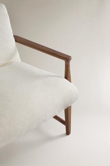 CANAPÉ BOIS ET COUSSIN DÉHOUSSABLE - Beige clair de Zara - Image 2