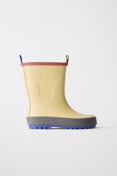 GUMMISTIEFEL IM COLOR-BLOCK-DESIGN - Cremeweiß von Zara