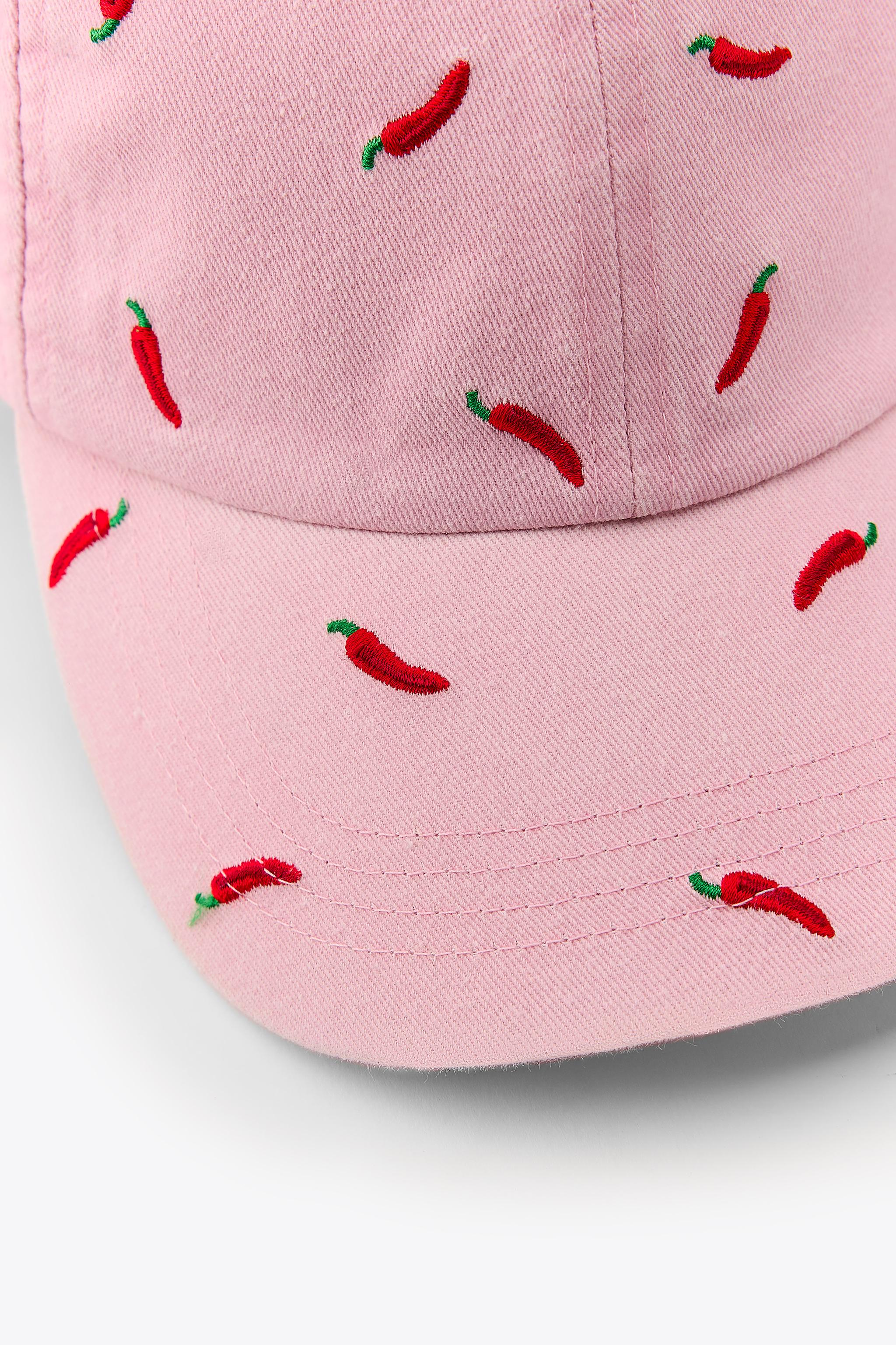 TWILL EMBROIDERED PEPPERS CAP - Pink | ZARA Canada