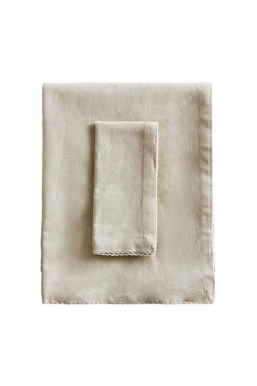 ΤΡΑΠΕΖΟΜΑΝΤΙΛΟ ΜΕ ΚΥΜΑΤΙΣΤΕΣ ΛΕΠΤΟΜΕΡΕΙΕΣ - Μπεζ ανοιχτό του Zara