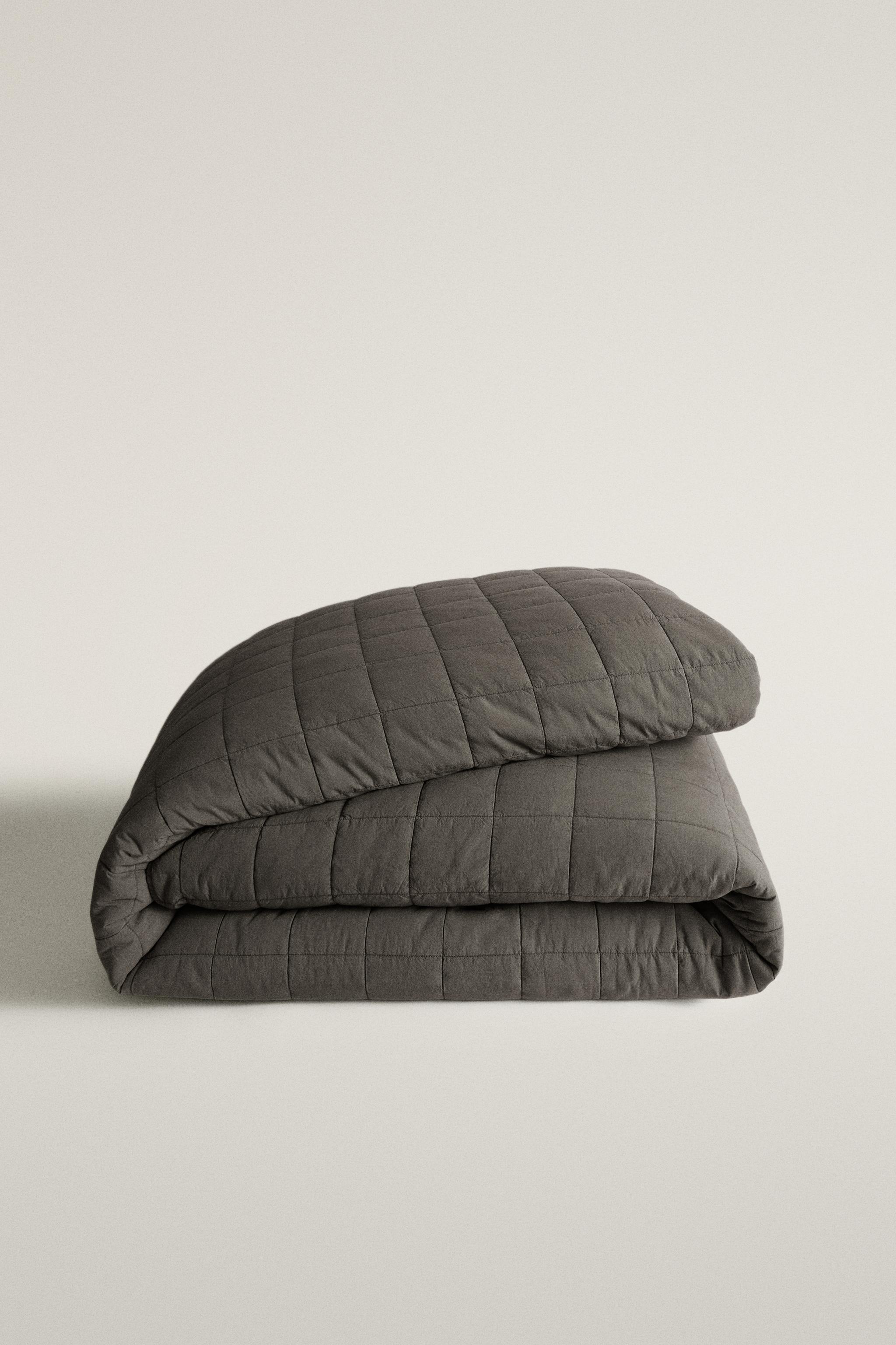 ÉDREDON À CARREAUX EN PERCALE DE COTON (180 FILS)