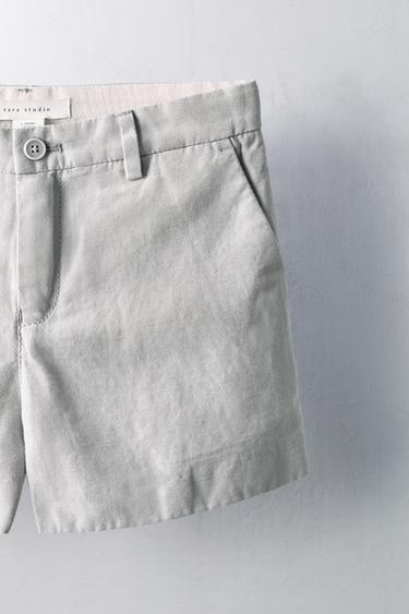 2-5 ANS/ BERMUDA AVEC LIN ÉDITION LIMITÉE - Gris clair de Zara - Image 2