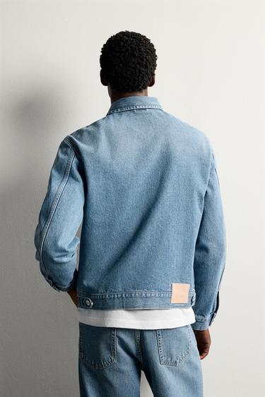 CROPPED FIT DENIM JACKET — Mid-blue 2