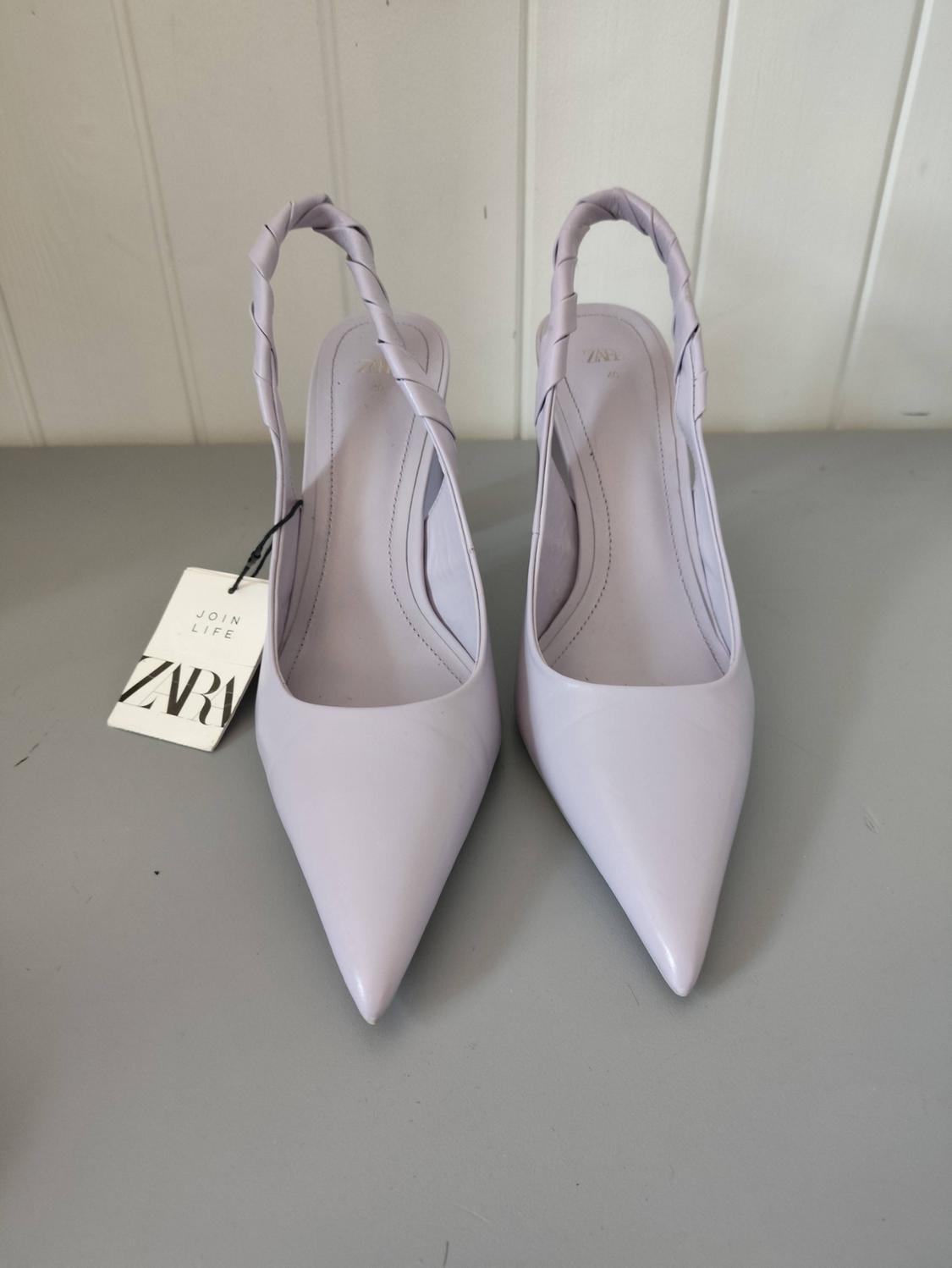 LEATHER BACKLESS HIGH HEEL SHOES - Image 2