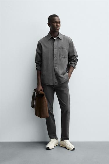 БРЮКИ ЧИНОС SKINNY FIT — АНТРАЦИТОВО-СЕРЫЙ от Zara