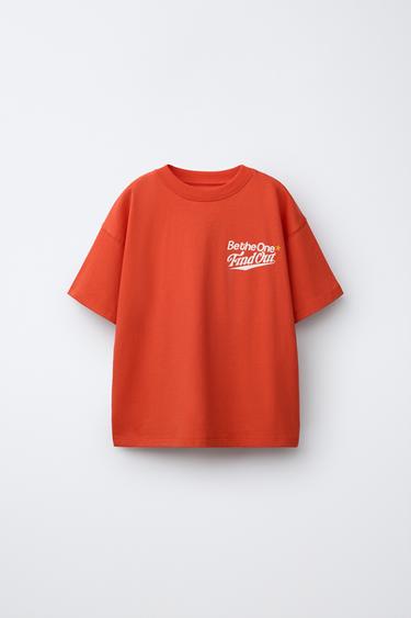 SLOGAN PRINT T-SHIRT - Red by Zara