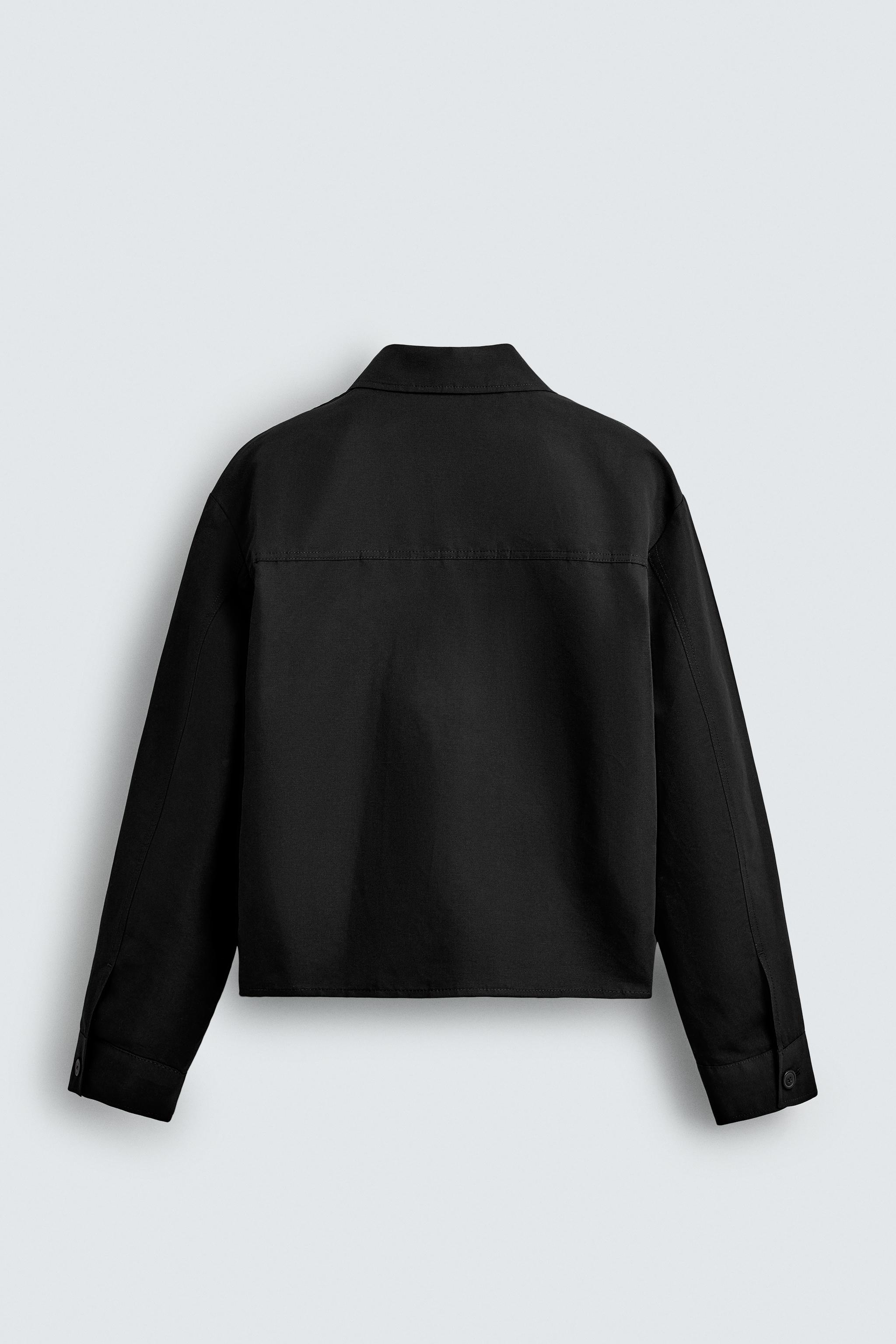 RELAXED FIT POCKET OVERSHIRT - Black | ZARA United States