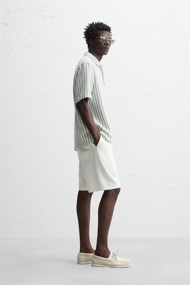 HERRINGBONE TEXTURED POLO SHIRT - Green / Blue by Zara - Image 3