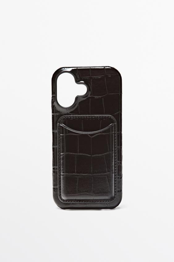 Funda de iPhone 17 piel napa textura - Marrón de Zara - Imagen 0