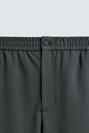 PANTALON TAILLE JOGGER REGULAR FIT - Vert de Zara - Image 7