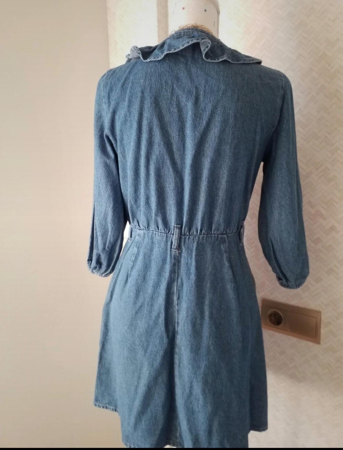 FRILLED DENIM DRESS - Image 2