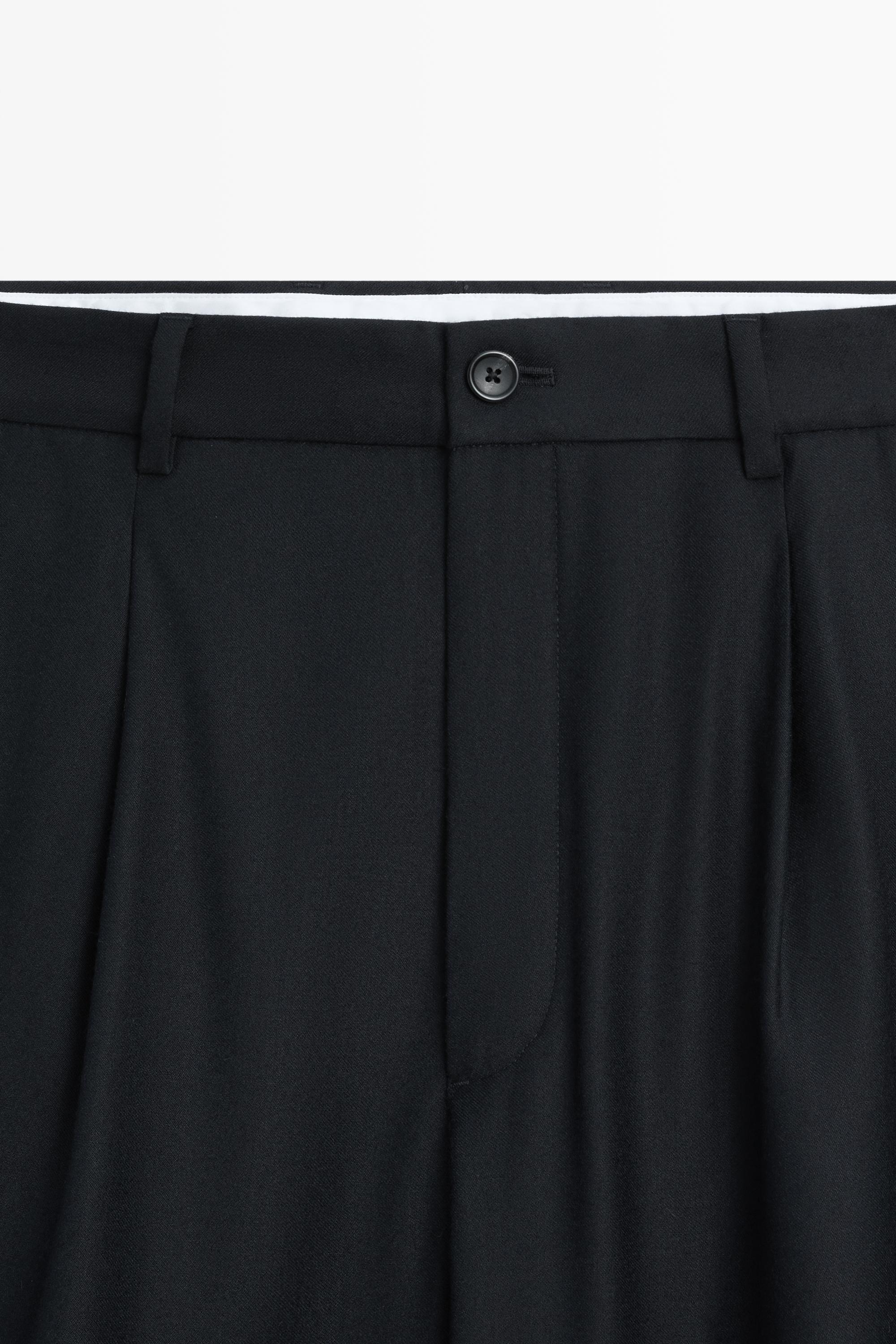 100% wool relaxed fit pants