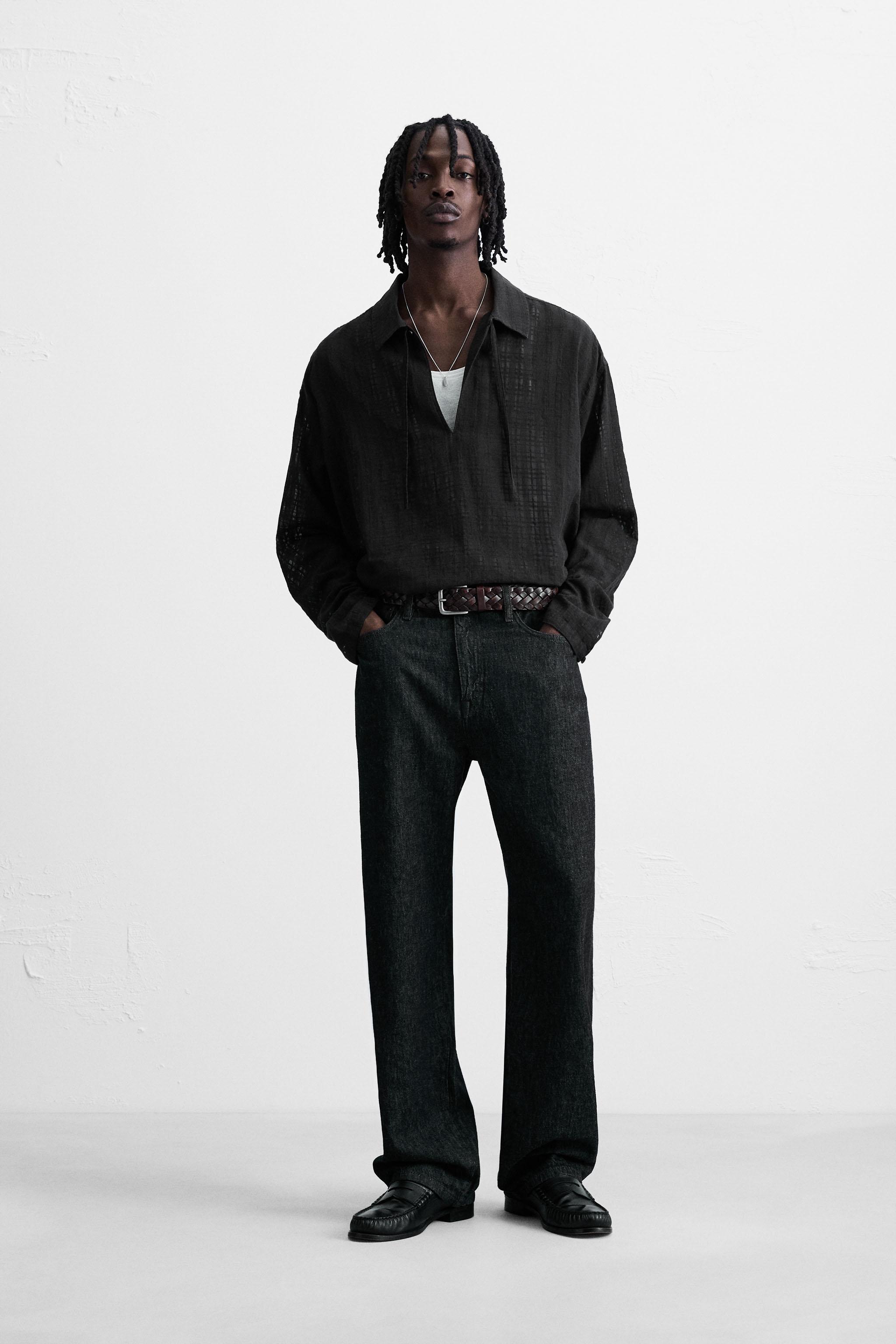 【ZARA】レーヨンセミシースルーTシャツ 5644/873/922 レーヨンセミシースルーTシャツ - ダークグレー | ZARA Japan / 日本