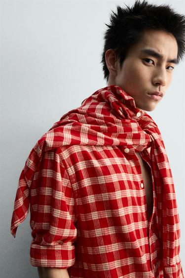 CHEMISE À CARREAUX ÉDITION LIMITÉE - Blanc / Rouge de Zara - Image 5