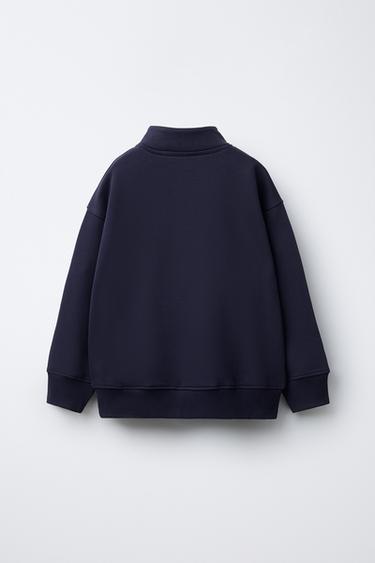 SWEAT À INSCRIPTION BRODÉE - Bleu roi de Zara - Image 1