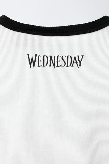 T-SHIRT CÔTELÉ WEDNESDAY © - Blanc de Zara - Image 3