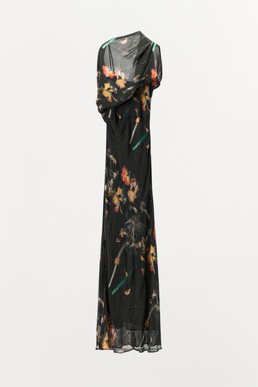 BEADED PRINTED CAPE DRESS - Black by Zara - Image 9