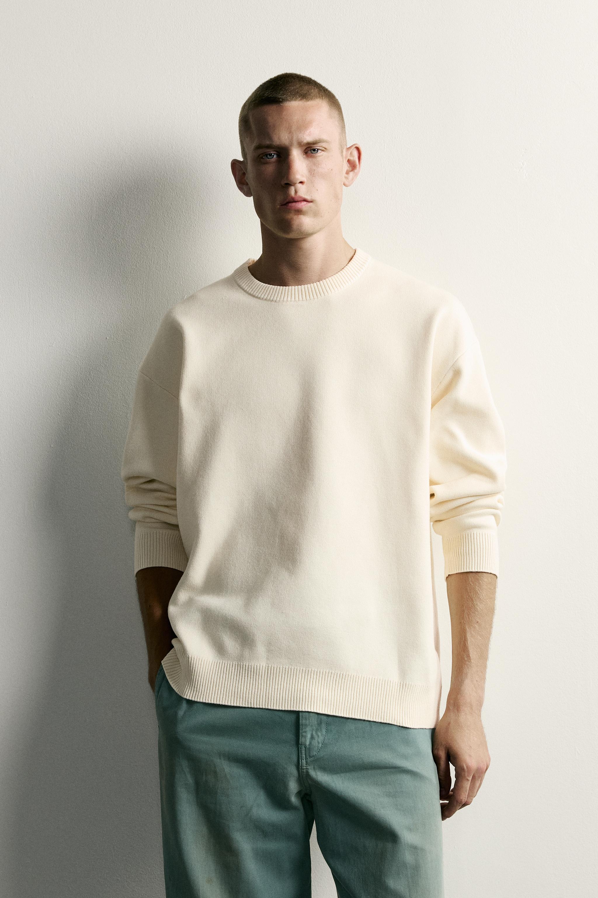 SOFT RELAXED FIT JUMPER — Oyster-white